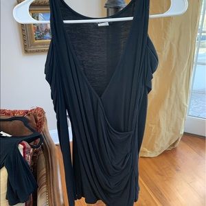 Black Cold Shoulder Top